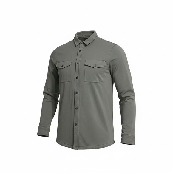 Vuori Other - Vuori Boulevard Shirt Jacket Mens M Medium Grey Button Up French Terry Shacket